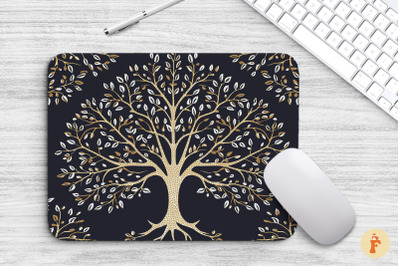 Mouse Pad Vintage Tree Of Life Pattern