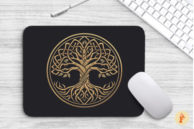 Mouse Pad Simple Tree Of Life Symbol