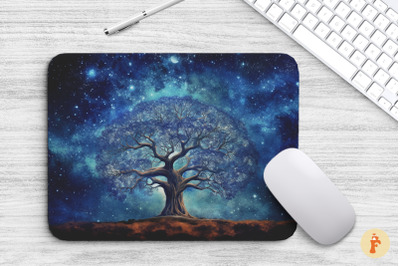 Mouse Pad Tree Of Life At Starry Night