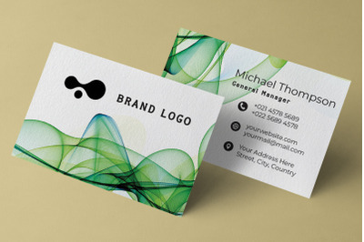 Abstract Wave Business Card Design Template
