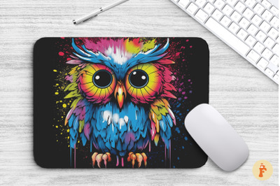 Mouse Pad Cute Owl Graffiti Style