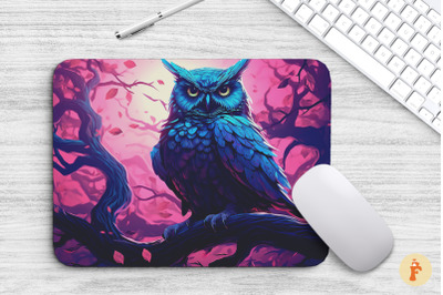 Mouse Pad Mystical Owl At Night