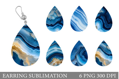 Stone Texture Earring Sublimation. Abstract Teardrop Earring