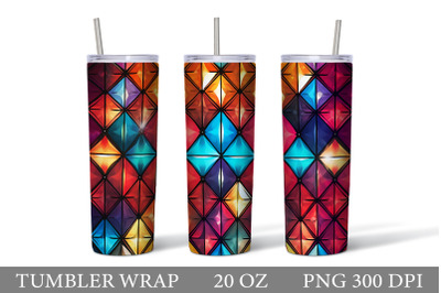 Stained Glass Tumbler Wrap. Stained Glass Rhombus Tumbler