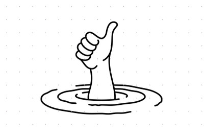 Thumbs up from Water SVG