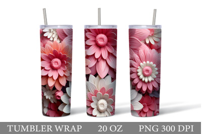 3D Flowers Tumbler Sublimation. 3D Flowers Tumbler Wrap
