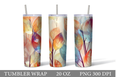 Leaves Tumbler Sublimation. Fall Leaves Tumbler Wrap Design