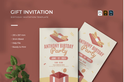 Gift Birthday - Invitation