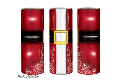 3D Inflated Puffy Santa Belly Tumbler Wrap, Puff Christmas Design