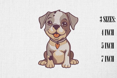 Cute American Staffordshire Terrier Embroidery Design