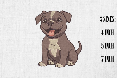 Staffordshire Bull Terrier Embroidery Design