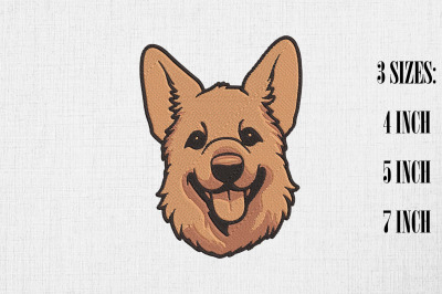 Cute German Shepherd Embroidery Design