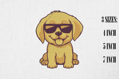 Golden Retriever Puppy Embroidery Design