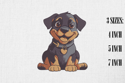 Lovable Rottweiler Embroidery Design