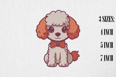 Cute Poodle Embroidery Design