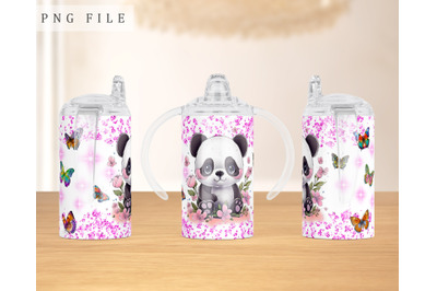 Baby Panda Sippy Cup Wrap, 12oz Sippy Cup Sublimation Design, PNG