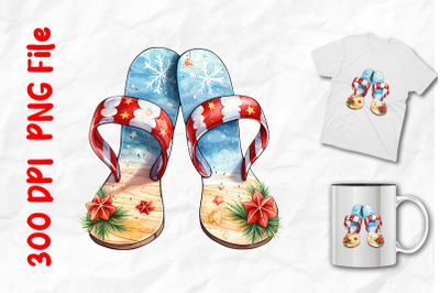 Christmas In July Flip Flops