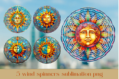 Celestial wind spinner sublimation Stained glass wind spinner