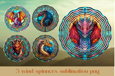 Dragon wind spinner sublimation Stained glass wind spinner