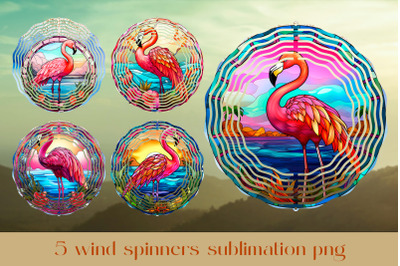 Flamingo wind spinner sublimation Stained glass wind spinner