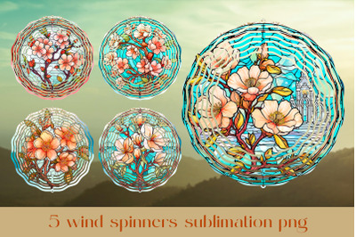 Floral wind spinner sublimation Stained glass wind spinner