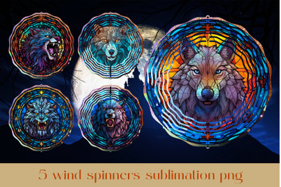 Animal wind spinner sublimation Stained glass wind spinner