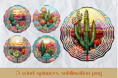 Western wind spinner sublimation Cacti wind spinner design