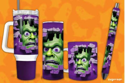 Halloween Frankenstein Bundle | Tumbler | Mug | Pen