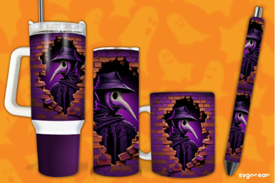 Halloween Plague Doctor Bundle | Tumbler | Mug | Pen