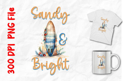 Sandy And Bright Christmas Surf Board