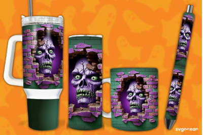 Halloween Zombie&nbsp;Bundle | Tumbler | Mug | Pen