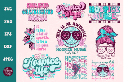 Hospice nurse SVG PNG bundle, retro hospice nurse svg, hospice life