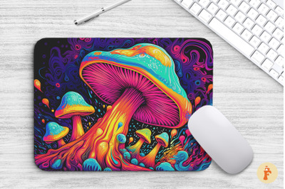 Mouse Pad Colorful Psychedelic Mushroom