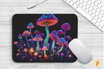 Mouse Pad Psychedelic Mushrooms Neon