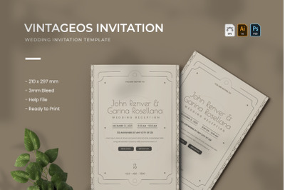 Vintageos Wedding - Invitation