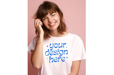 Bella Canvas 3001 Mockup White, Bella Canvas Shirt, Girl White Tshirt,