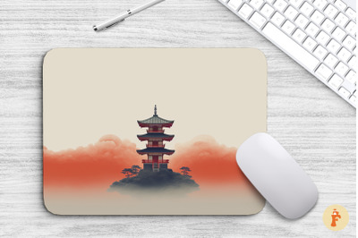 Mouse Pad Temple Japan Beautiful Art