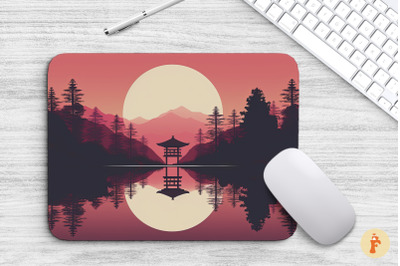 Mouse Pad Landscape Of Japan At Sunset