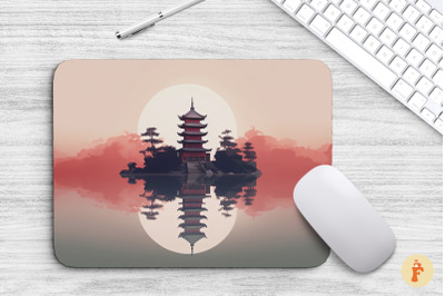 Mouse Pad Japanese Temple Art