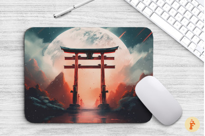 Mouse Pad Torii Gate With Milky Way