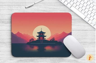 Mouse Pad Beautiful Japanese Shrine Art