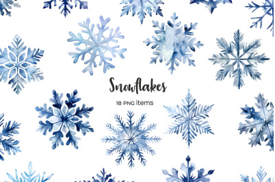 Watercolor snowflakes clipart. Winter holiday snowflakes 18 PNG