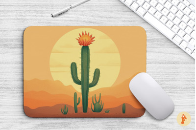 Mouse Pad Cactus Flowers In Desert