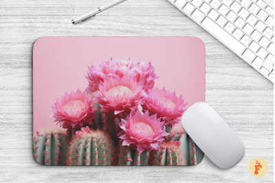 Mouse Pad Lovely Pink Cactus Flowers