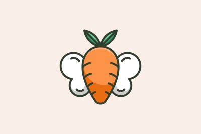 carrot with wings logo vector design template