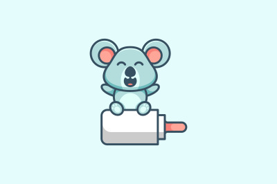 cute baby bear or koala vector design template