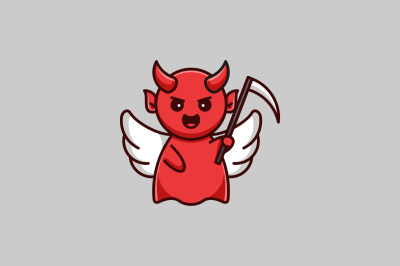 cute devil vector design template