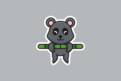 cute koala hanging on stick vector design template