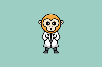 doctor monkey vector design template