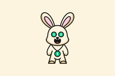 rabbit dollar sign logo vector design template